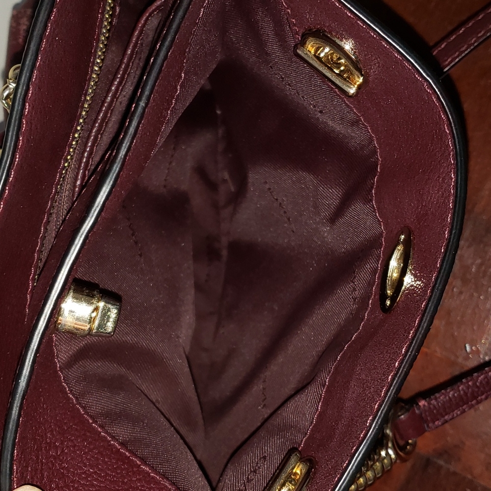 Coach Burgundy Oxblood Leather Tote Bag - Picture 4 of 14